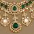 Gold plated kundan green stones necklace set