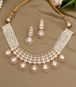 Gold plated kundan necklace set