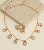 Gold plated kundan necklace set