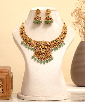 Gold plated temple necklace set 1