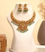 Gold plated temple necklace set