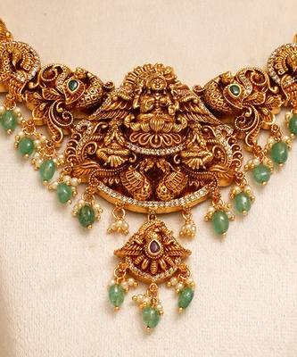 Gold plated temple necklace set 2