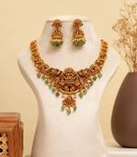 Gold plated temple necklace set