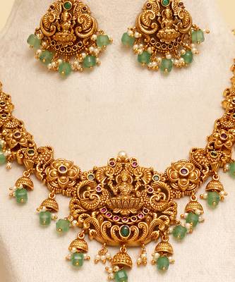 Gold plated temple necklace set 2