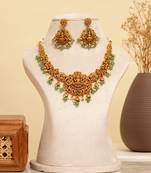 Gold plated temple necklace set