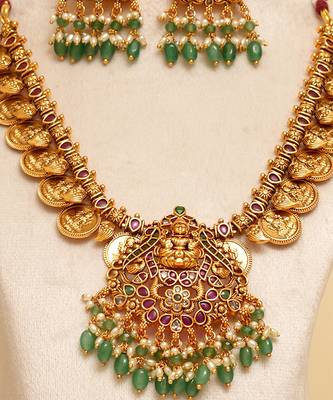 Gold plated temple necklace set 2