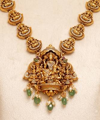 Gold plated temple necklace set 2