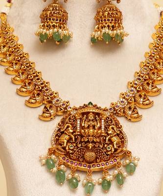 Gold plated temple necklace set 2
