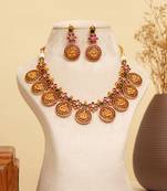 Gold plated temple necklace set