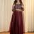 MAROON EMBROIDERED TOP WITH SKIRT AND SHRUG