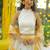 YELLOW FLORAL ORGANZA SKIRT WITH WHITE TOP AND FLORAL DUPATTA