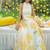 YELLOW FLORAL ORGANZA SKIRT WITH WHITE TOP AND FLORAL DUPATTA