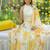 YELLOW FLORAL ORGANZA SKIRT WITH WHITE TOP AND FLORAL DUPATTA