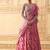 ONION PINK DRAPED RUFFLE LEHENGA WITH PEARL WORK BLOUSE