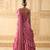 ONION PINK DRAPED RUFFLE LEHENGA WITH PEARL WORK BLOUSE