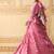 ONION PINK DRAPED RUFFLE LEHENGA WITH PEARL WORK BLOUSE