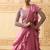 ONION PINK DRAPED RUFFLE LEHENGA WITH PEARL WORK BLOUSE