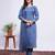 blue embroidered rayon kurta set with dupatta