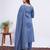 blue embroidered rayon kurta set with dupatta