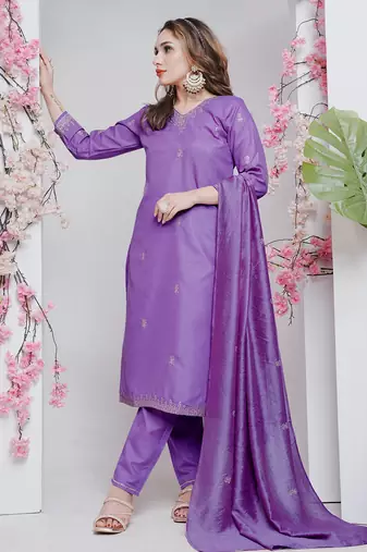straight rayon kurta set with dupatta