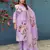 lavender cotton blend kurta set with pant & dupatta