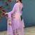 Women's lavender cotton blend printed designer kurta set with dupatta