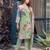 green printed cotton kurta set with dupatta