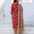 Women's red rayon printed designer kurta set with dupatta