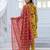 Women's yellow rayon printed designer kurta set with dupatta