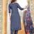 Women's dark grey silk handwork designer kurta set with dupatta