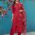 Women's maroon silk handwork designer kurta set with dupatta