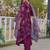Women's wine silk handwork designer kurta set with dupatta