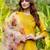 Women's yellow silk handwork designer kurta set with dupatta