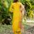 Women's yellow silk handwork designer kurta set with dupatta