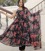 Red rose tired anarkali suits