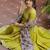 Lemon green cotton anarkali set