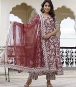 Paisley printed anarkali set