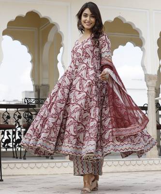 Paisley printed anarkali set 3