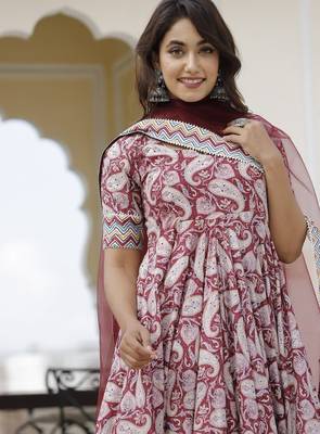 Paisley printed anarkali set 4