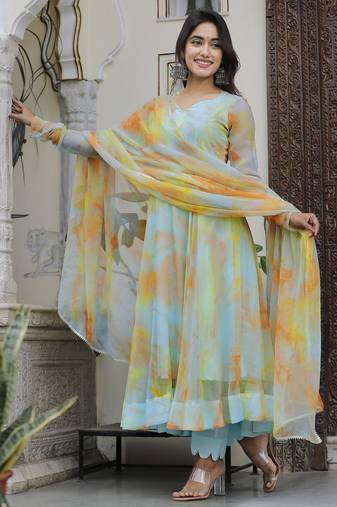 Soft cyon anarkali suits