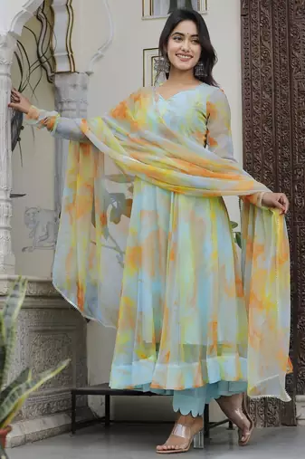 Soft cyon anarkali suits