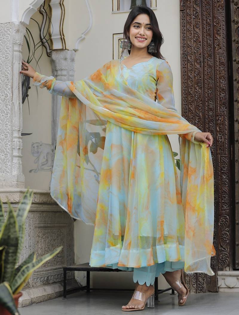 Soft cyon anarkali suits