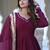 Wine cotton anarkali set