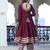 Wine cotton anarkali set