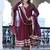 Wine cotton anarkali set