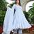 Blue water lily georgette tired anarkali