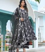 Black lily kalidar with lace work anarkali