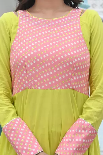 Primrose with peach touch anarkali
