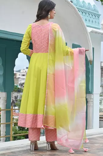 Primrose with peach touch anarkali