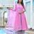 Oleander pink cotton anarkali